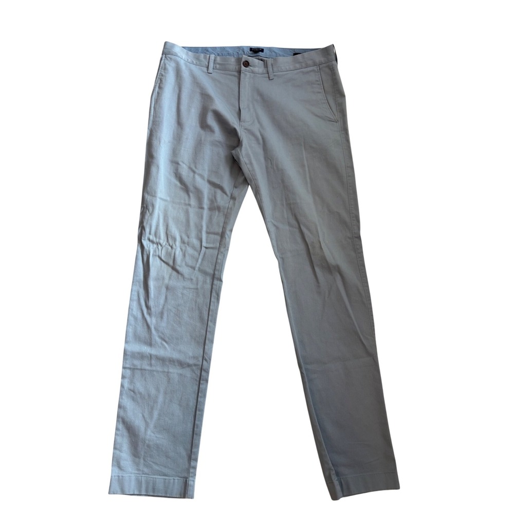J.Crew Flex Slim Chino Pants Mens 34x34 Blue Gray Stretch Cotton Trousers‎